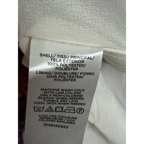 Loft Women's Sz XL Blouse Top Multicolored Paisley Print Lined Ruffle Trim - Picture 11 of 16